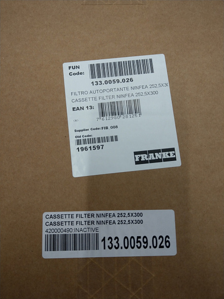 Фильтр жировой для вытяжек Faber 133.0059.026 252,5X300