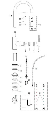 Шланг водопроводной воды Franke supply hose 133.0438.195 (гибкая подводка комплект)